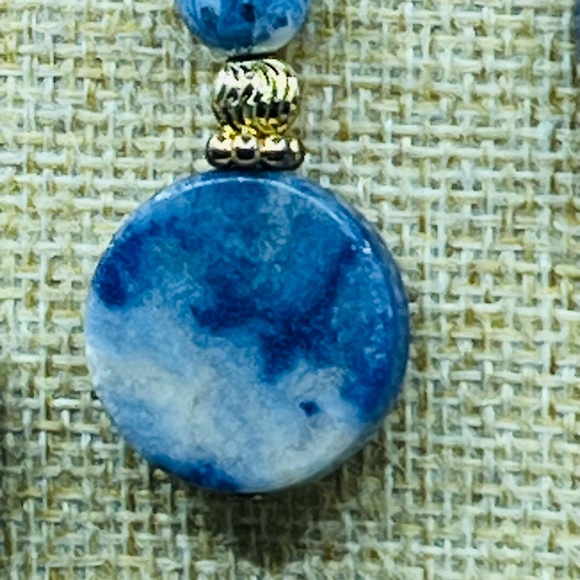 Stauer Necklace & Earring Set In Beautiful Blue Sodalite & Gilt - Picture 6 of 8